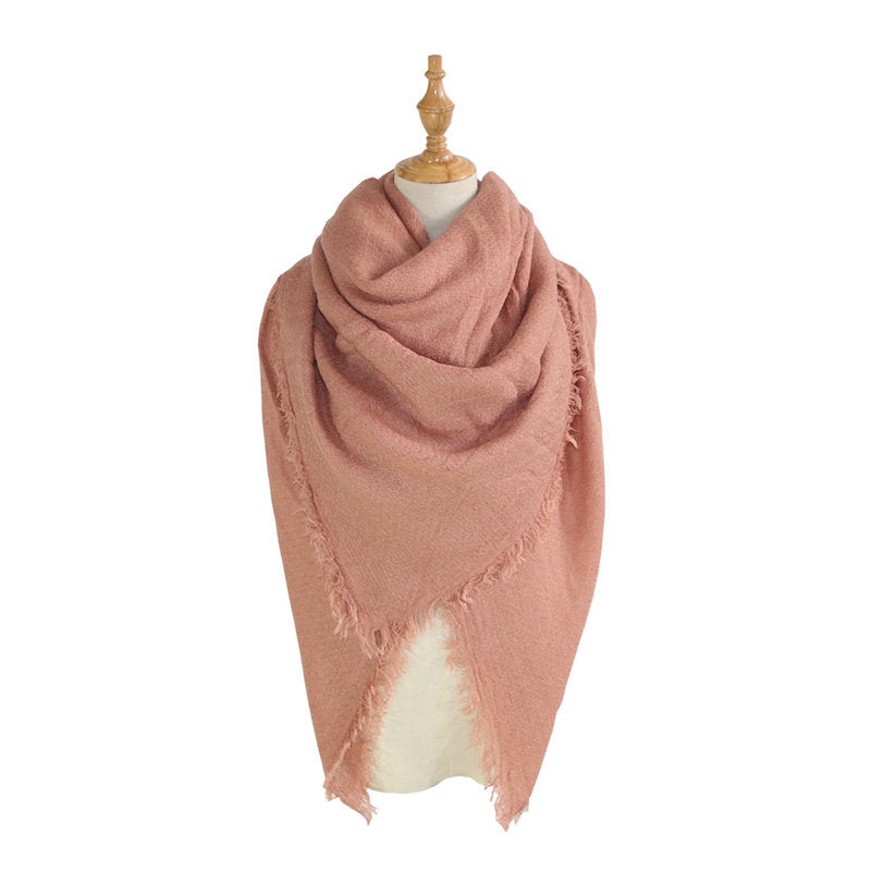 Faux Cashmere Oversized Solid Scarf