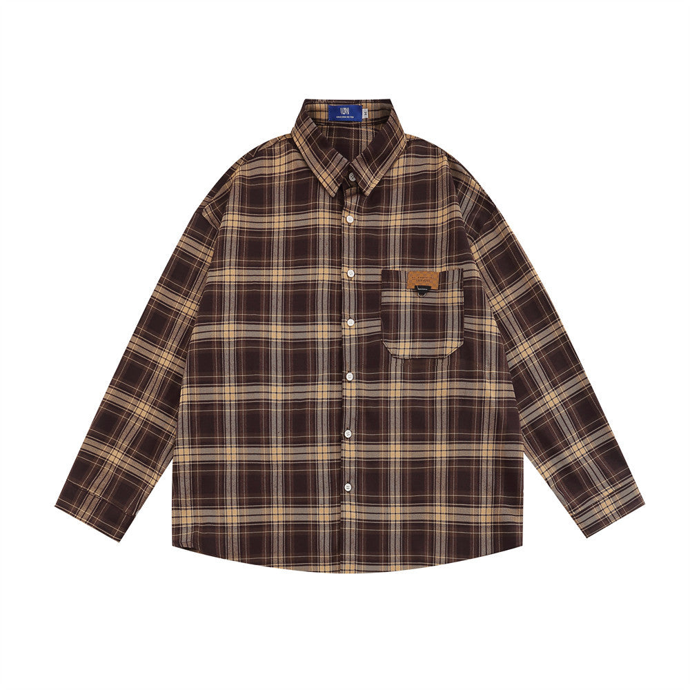 Men's American Casual Long Sleeve Shirt Coat