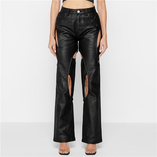 Women's Fashion Casual High Waist Straight Pants