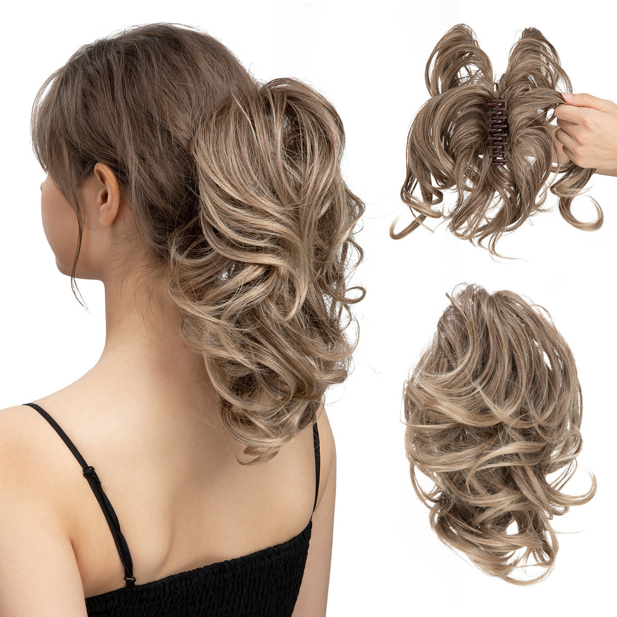 Wig Grip Ponytail Short Female Adjustable Fluffy Natural Short