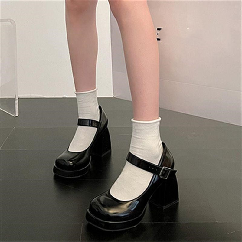 Mary Jane Shoes Patent Leather Japanese High Heel Platform