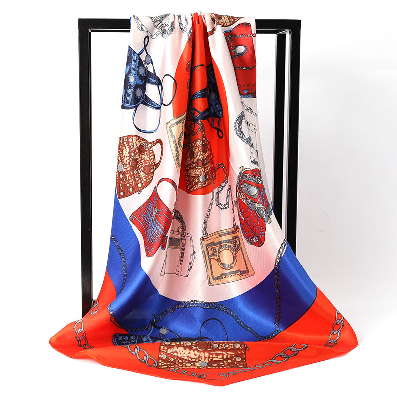 Women's Silk Scarf Leopard Print All Match Decoration