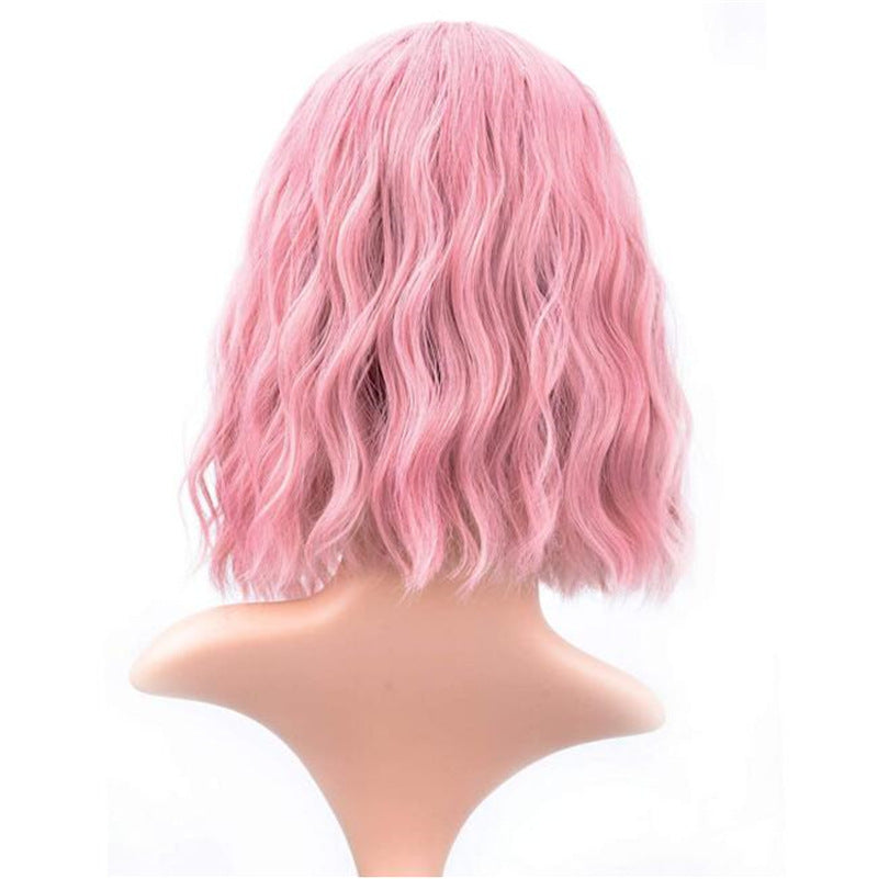 Women's Small Wave Micro-volume Mid-length Wig And Headgear
