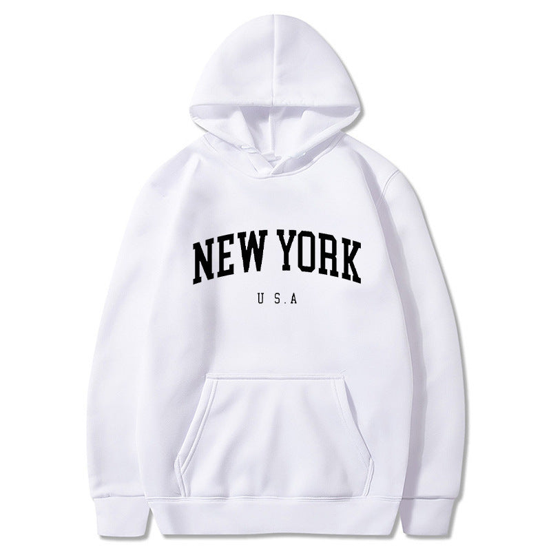 Printed Casual Sports Velvet Padded Hooded Sweatshirt Women's Autumn And Winter
