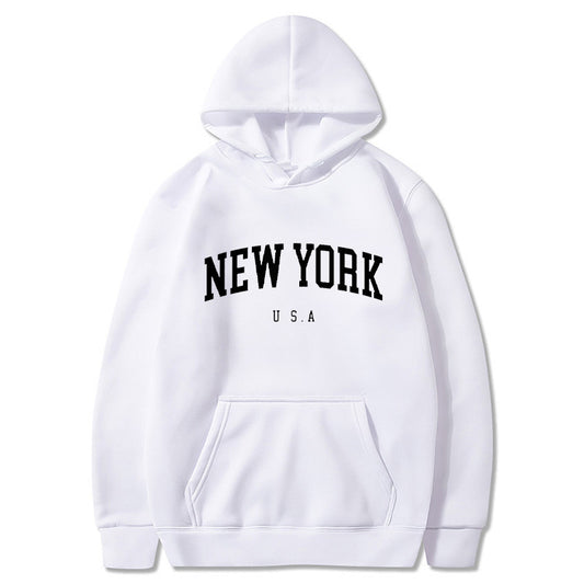 Printed Casual Sports Velvet Padded Hooded Sweatshirt Women's Autumn And Winter