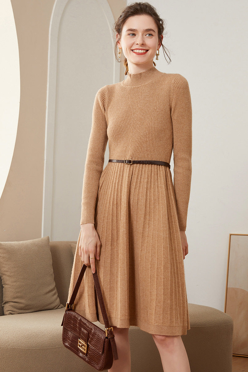 Mid-length Solid-color Slim-fit Base Skirt