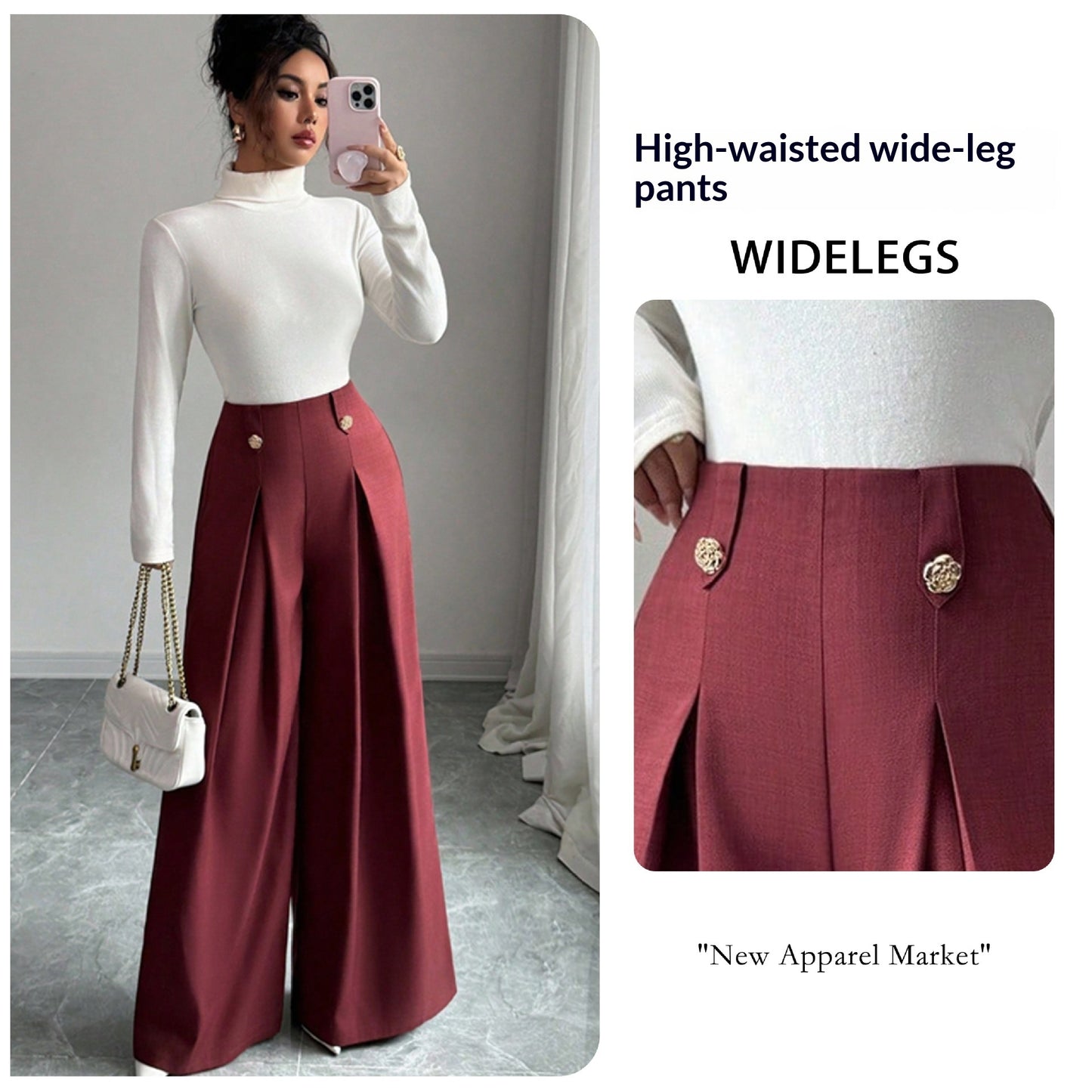 American-style Flowy High-end Wide-leg Pants