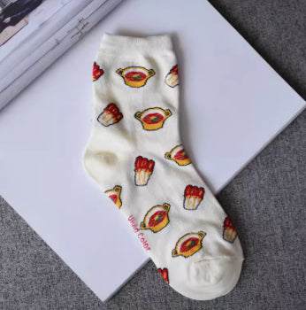 Illustration Of Cookies, Food Patterns, Blue Socks, Children