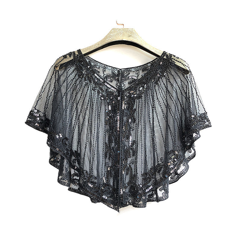 Shawl Outer Match Short And Thin Sequined Dress