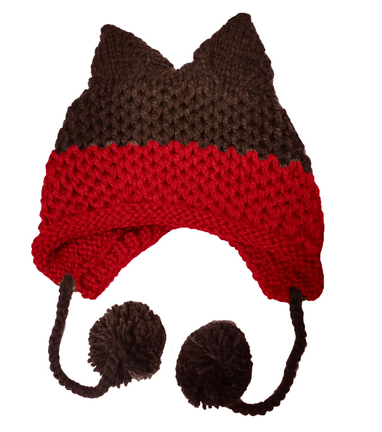 Fox Hat Colorblock Ear Fur Ball