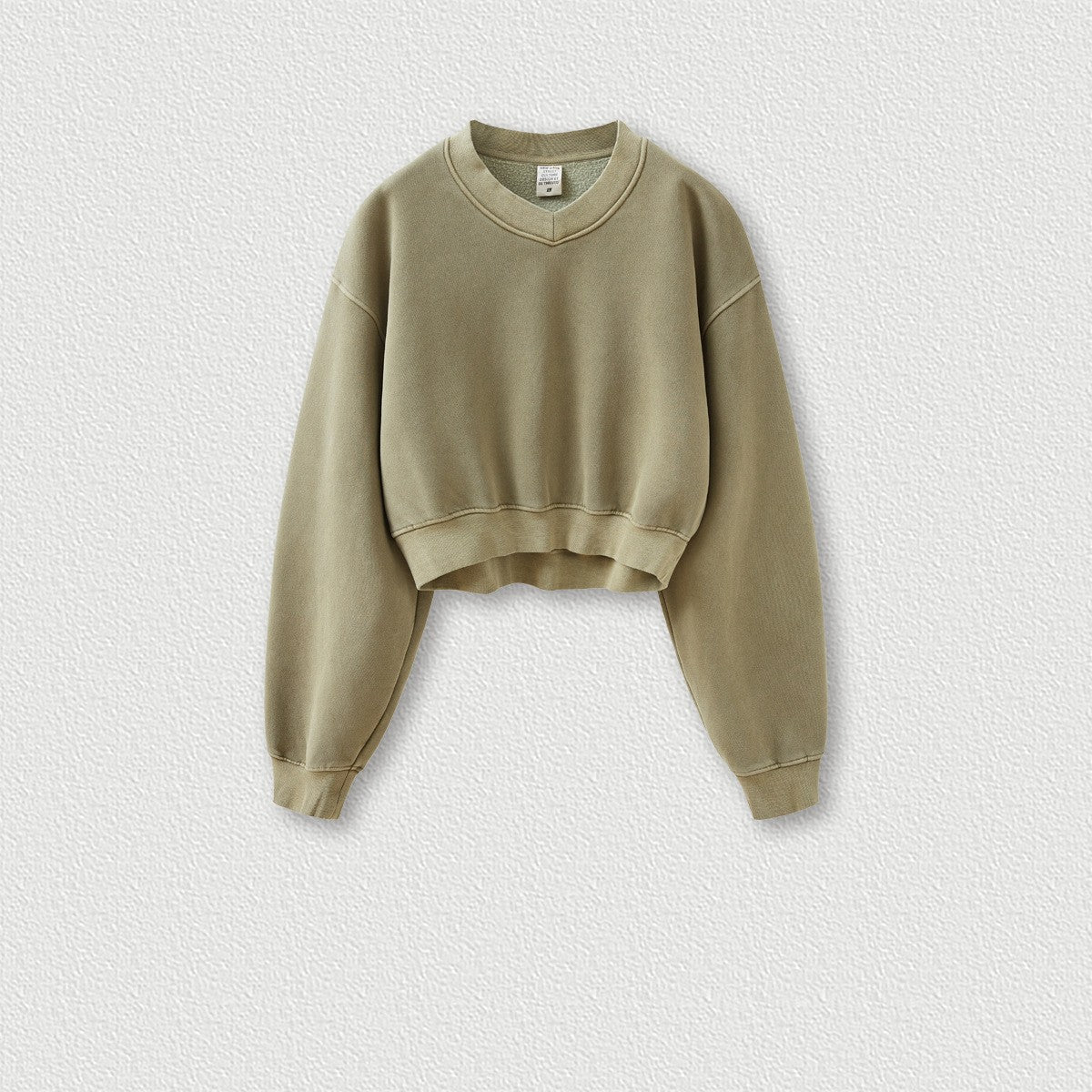 Vintage Wash And Fleece V-neck Hoodie