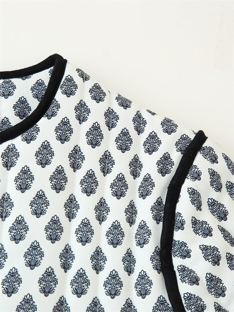 Retro Quilted Long-sleeved Jacket