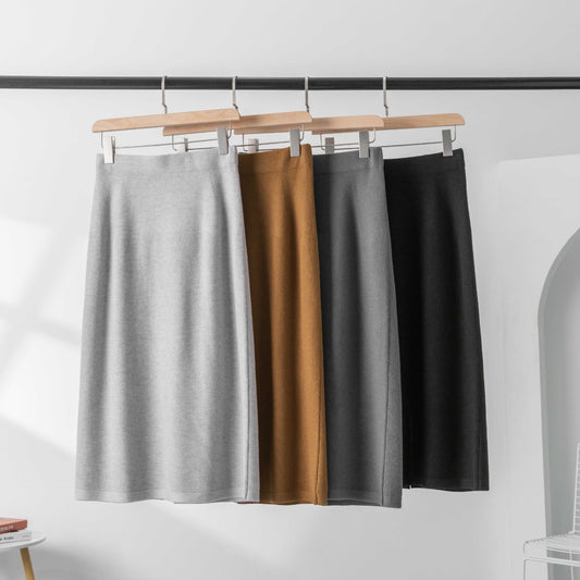 Women's Autumn Clothing Slim Pineapple Needle One-step Skirt Straight Skirt