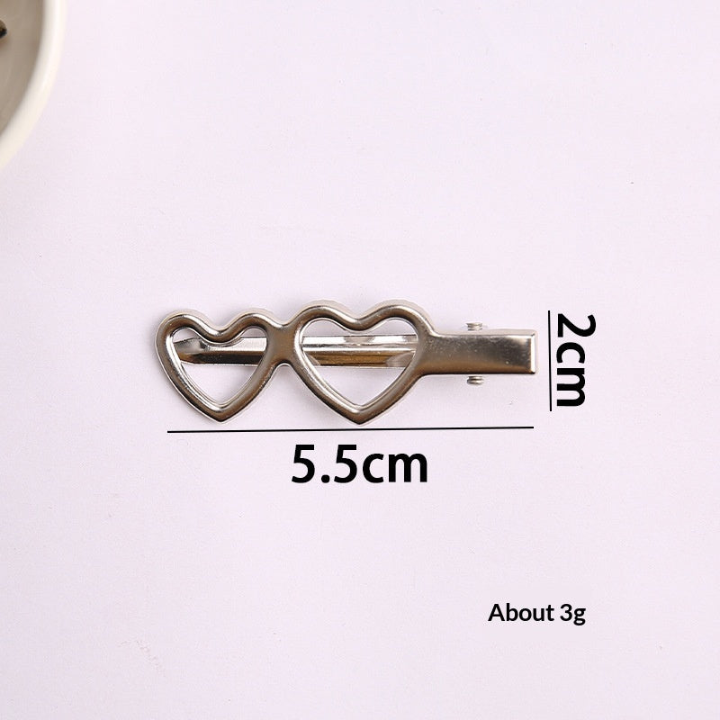 Simple Metal Silver Hair Clip Side-style