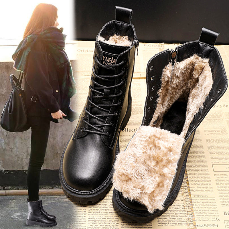 British Style Martin Boots Winter Plus Velvet Thick Cotton Shoes
