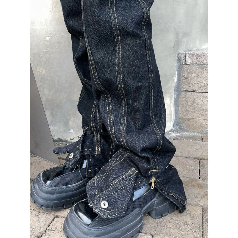 Women's Loose High Waist Slim Wide Leg Mopping Trousers