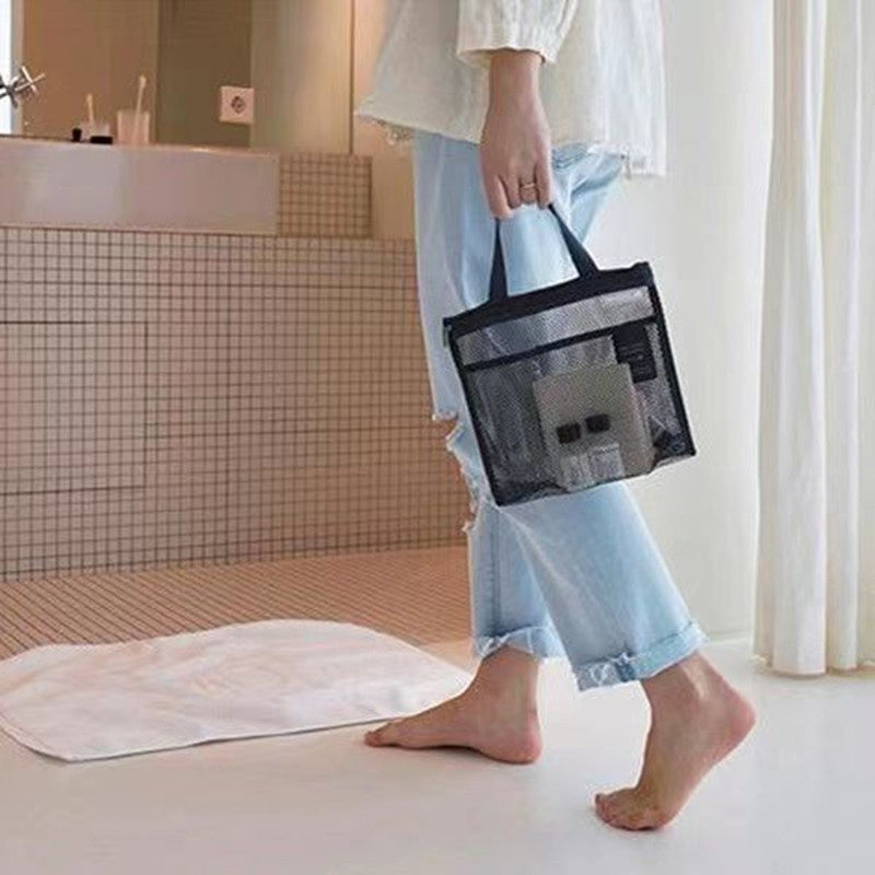 Hollow Portable Zippered Storage Bag Drain