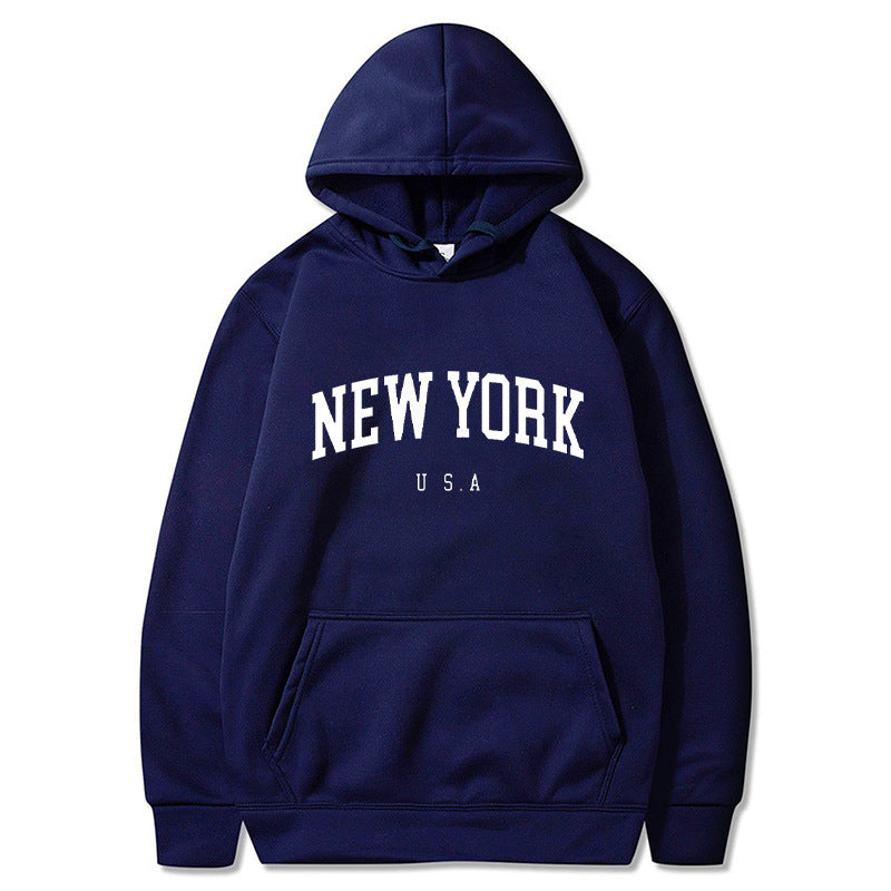 Printed Casual Sports Velvet Padded Hooded Sweatshirt Women's Autumn And Winter