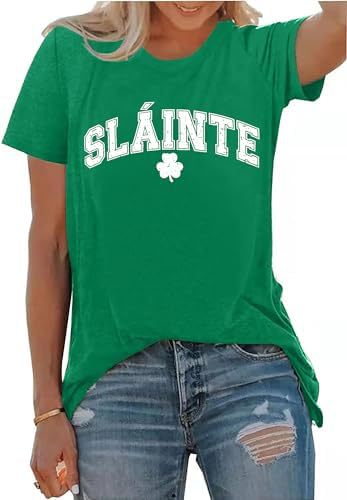 St Patricks Day Skjorter til kvinder irske Shamrock T-shirts Gra