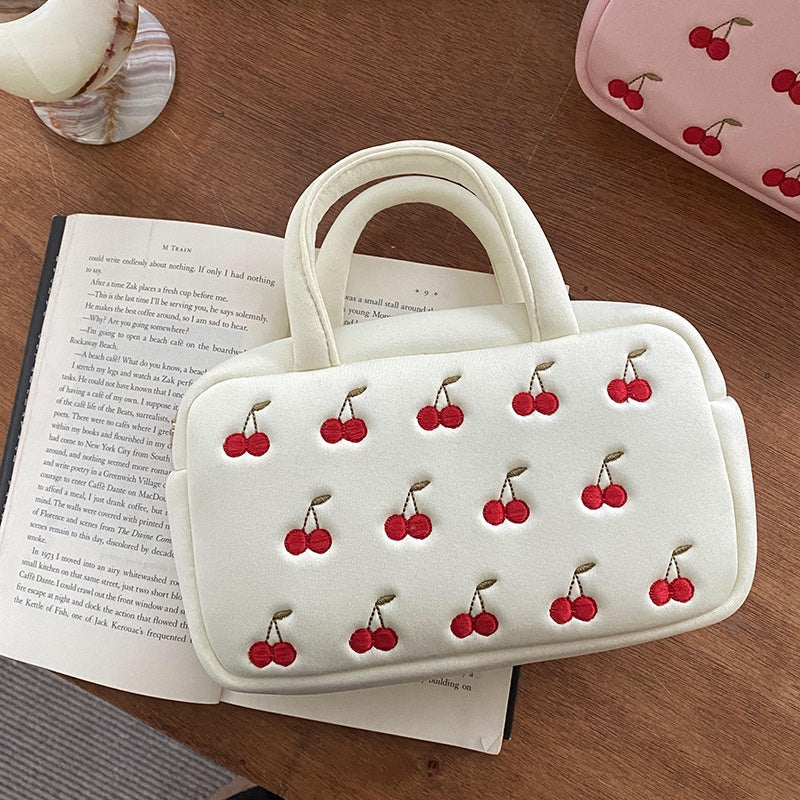 New Embroidered Cherry Cosmetic Bag Gift
