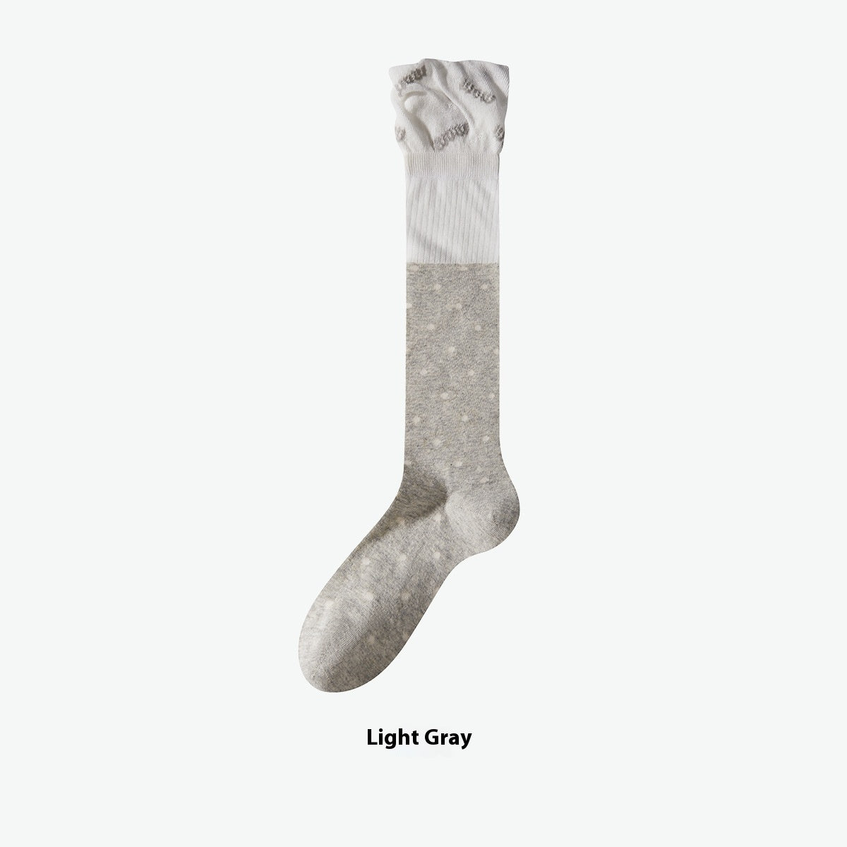 Women's Lace Letter Splicing Polka Dot Long Tube Comfortable Calf Socks