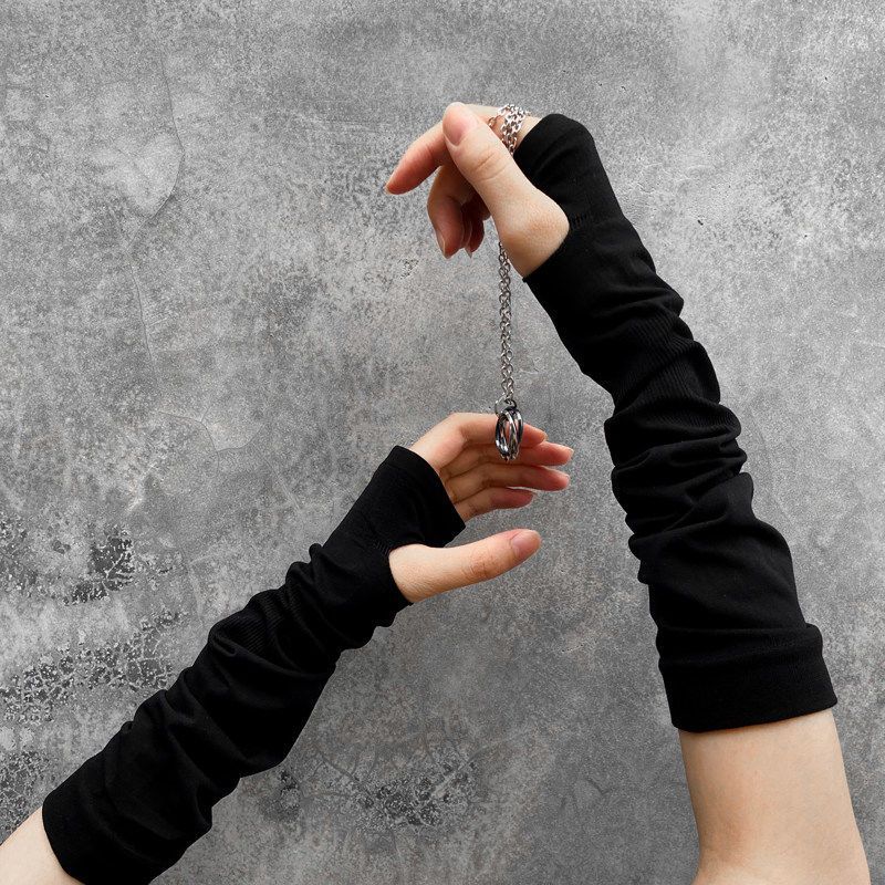 Women's Half Finger Punk Ice Sleeve Sun Protection Oversleeve