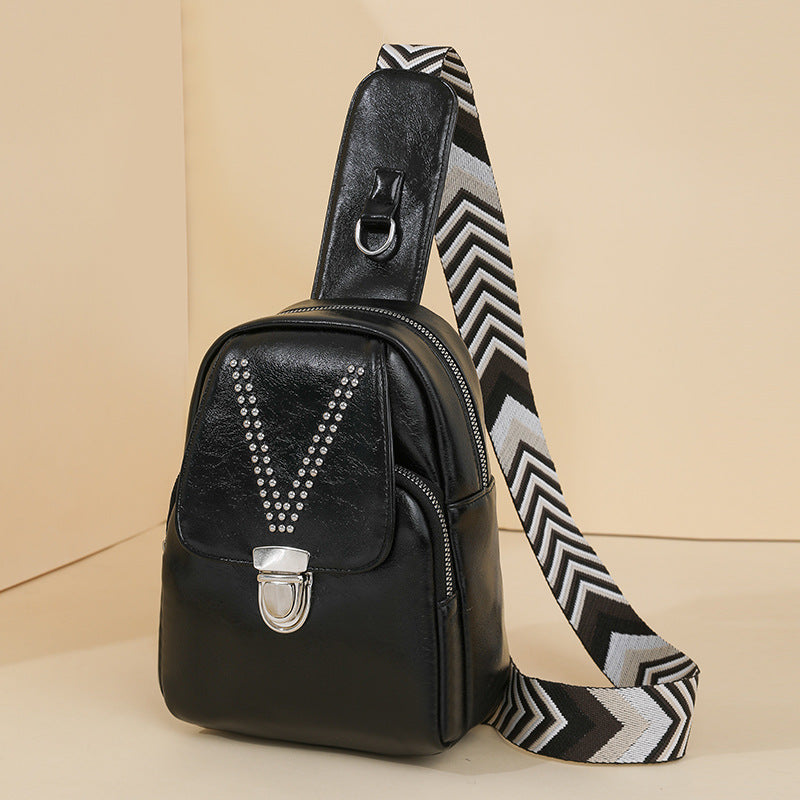 Dame blød læder casual all-match skuldertaske/crossbody-taske