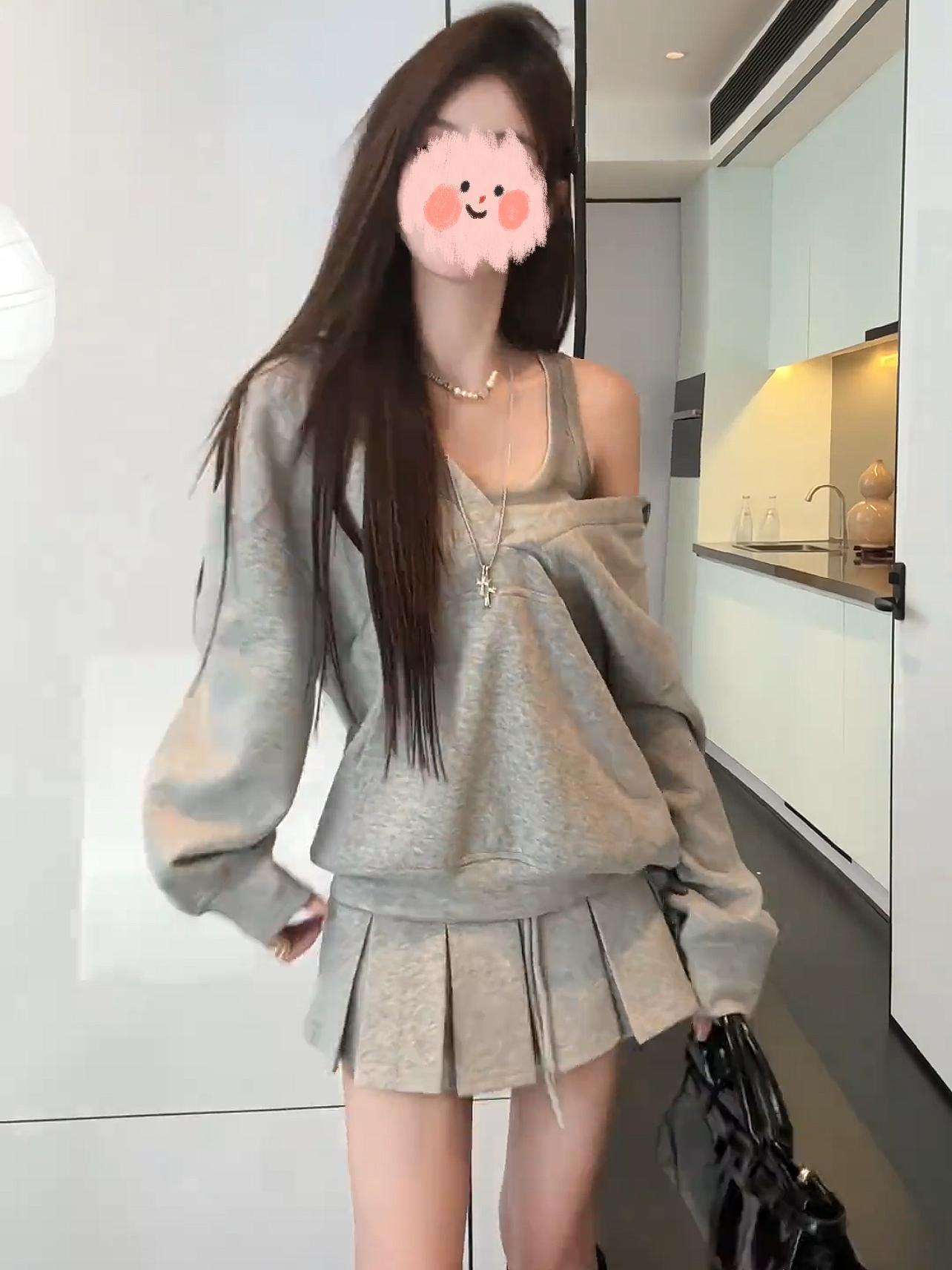 Women's Spring Hooded Sweatshirt Two-Piece Set