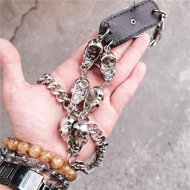 Punk Ghost Head Bundy Out Of The Street Waist Chain Alloy Phants Zipper