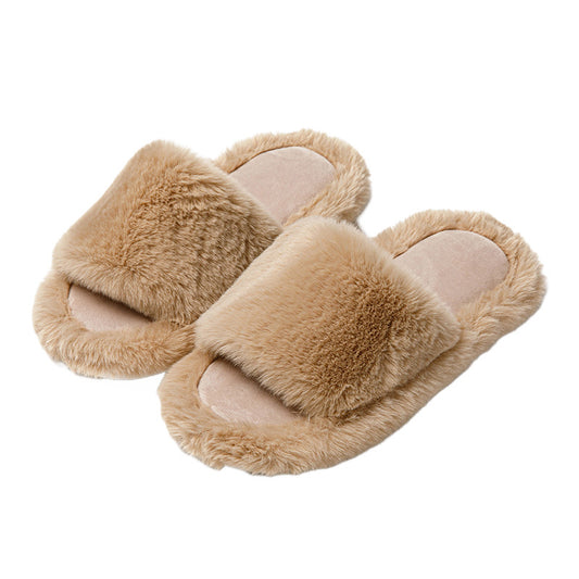 Cotton Slippers Women's Home Plush Solid Color