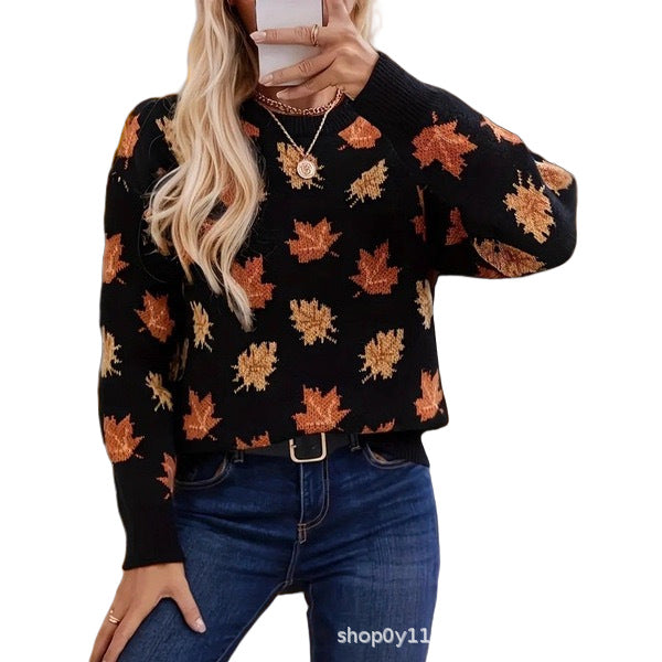 Sød og afslappet sweatshirt med rund halsudskæring og print til kvinder
