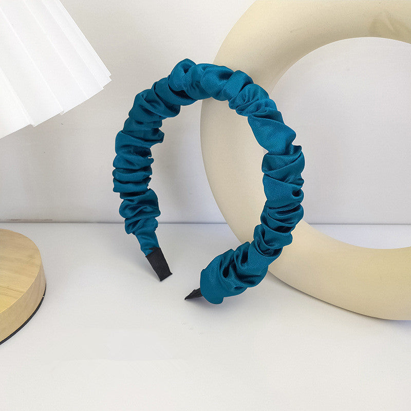 French Retro Fabric Pleated Headband Girls All-match