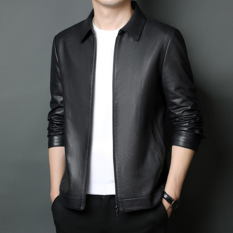 Men's Sheepskin Turn-down Collar Coat