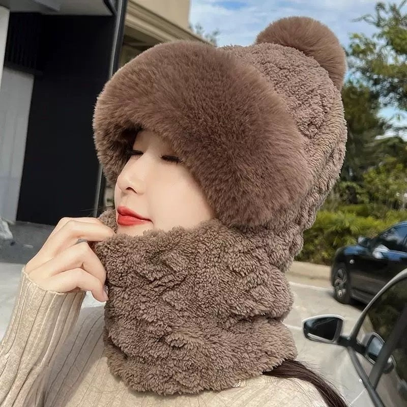Pullover Hat Scarf Integrated All-match Electric Car Cycling Warm Artifact Windproof Neck Protection