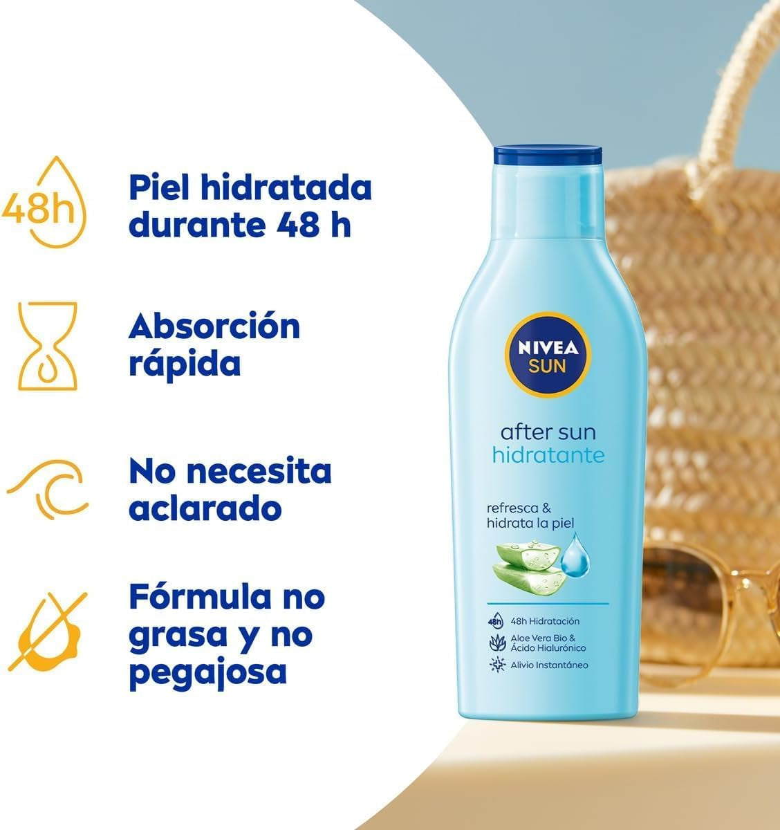 NIVEA SUN after Sun Loción Hidratante (1 X 400 Ml), Loción Calmante Para El Cuidado De La Piel Tras La Exposición Al Sol, Cuidado Solar Con Aloe Vera