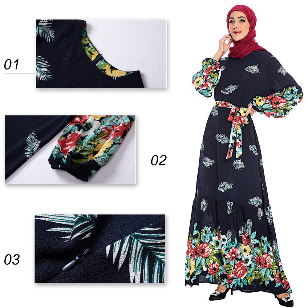 European And American Large Swing Loose Print Dress