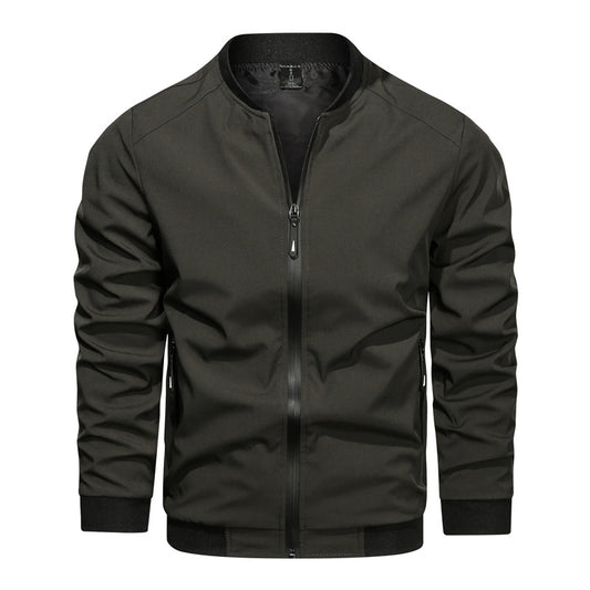 Casual Fashion Slim Men's Solid Color Stand Collar Coat