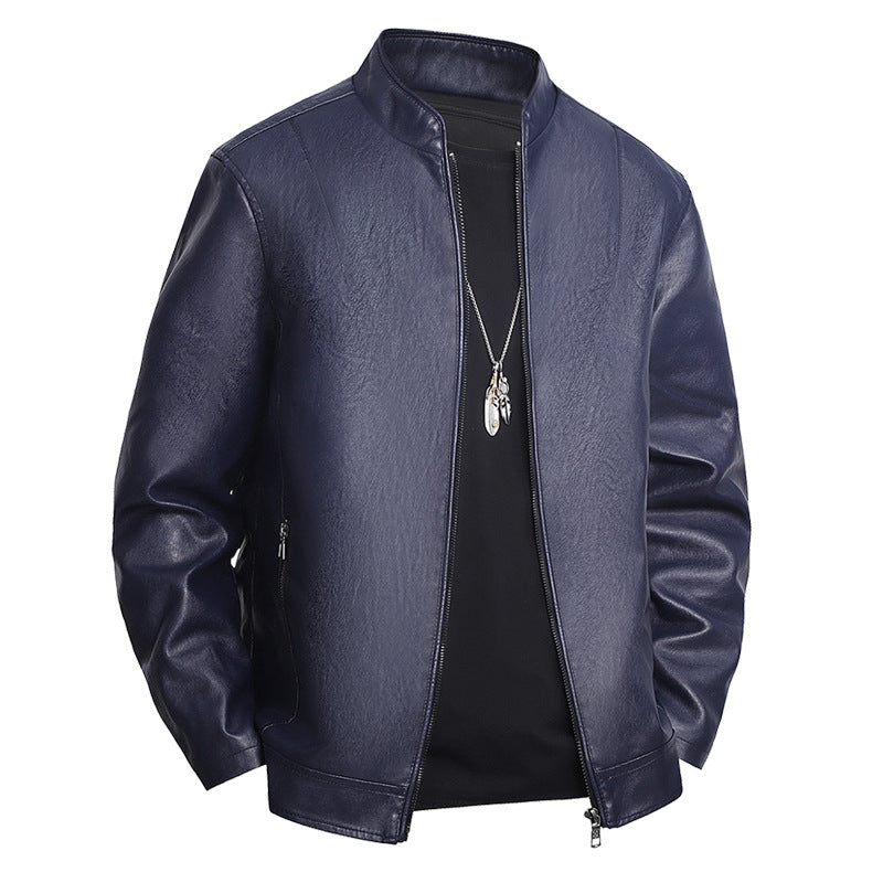 Slim-fit Leather Coat Men's Casual Jacket