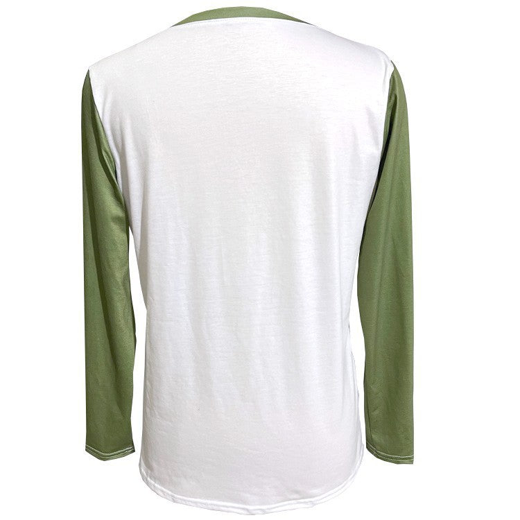 Women's Pullover Floral Printed Round Neck Long Sleeve T-shirt