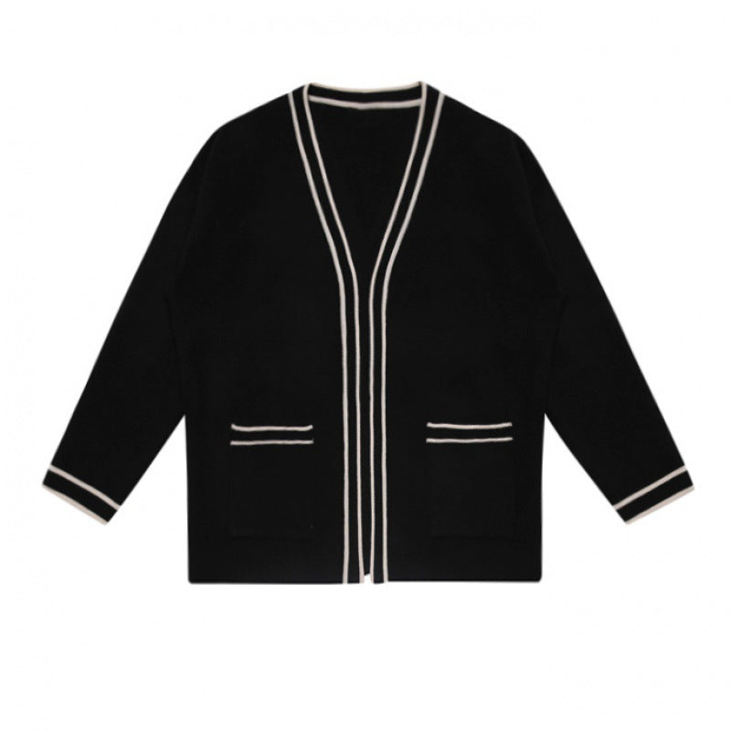 Sweater i koreansk stil løs afslappet trendsweater cardiganjakke