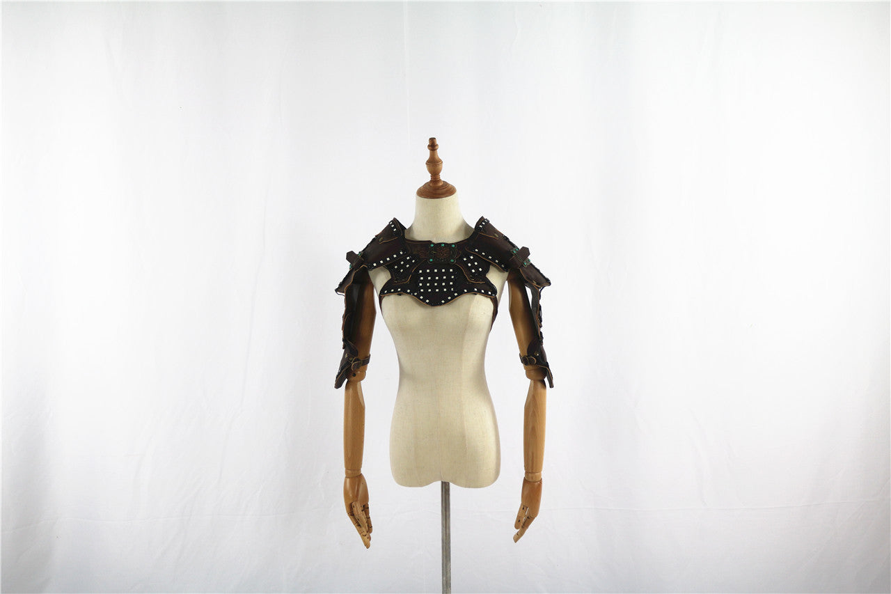 Glowing LED Clothes Armor Shawl PU Leather