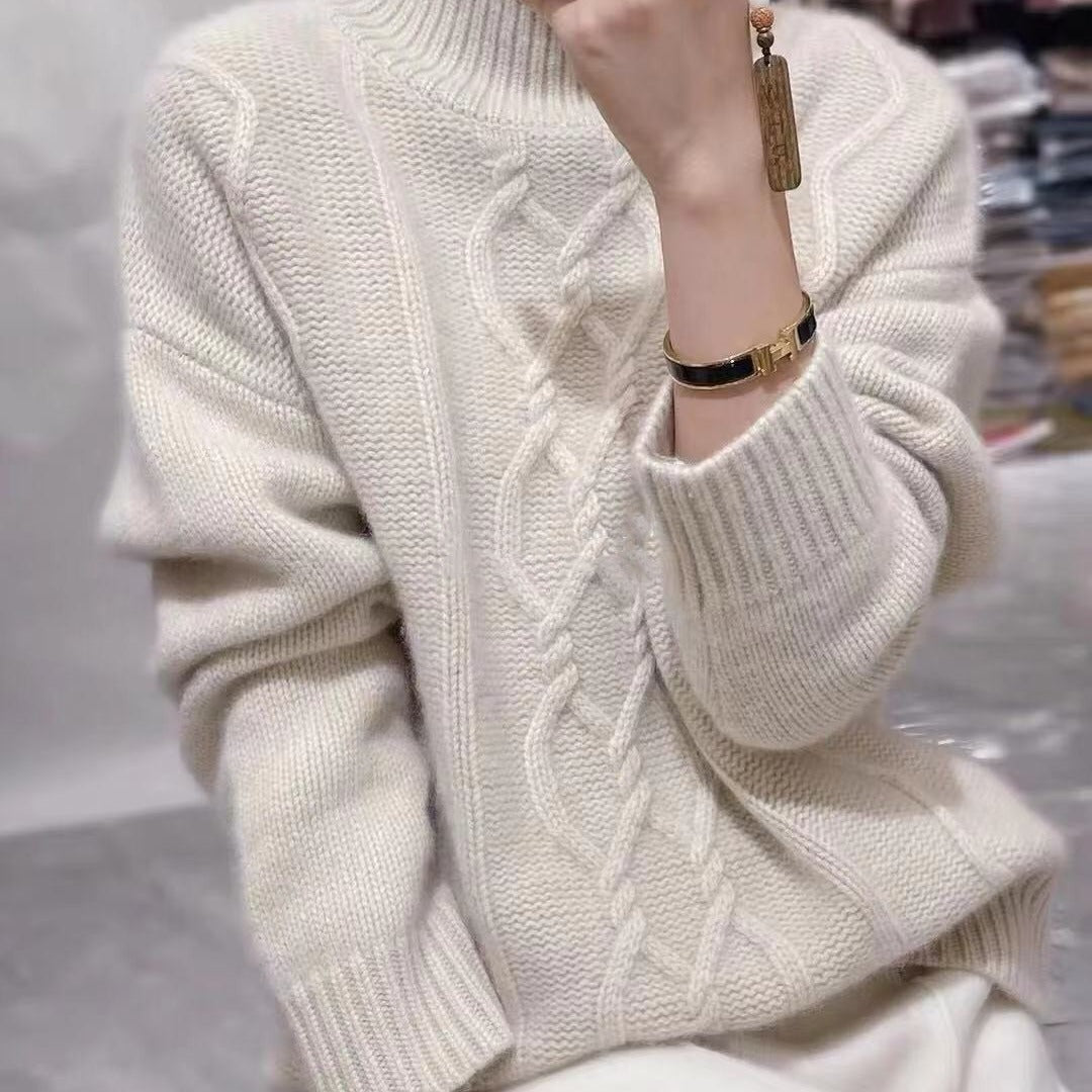 Loose Thick Pullover High Purity Woolen Sweater For Women
