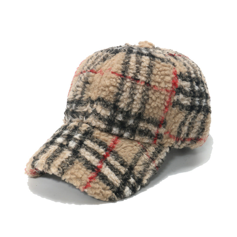Lamb Wool Classic Plaid Baseball Hap