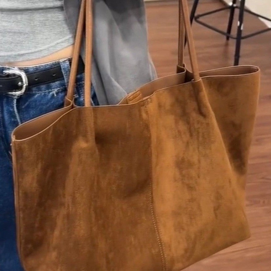 Commuter Retro Large Capacity Autumn And Winter Portable Tote Bag