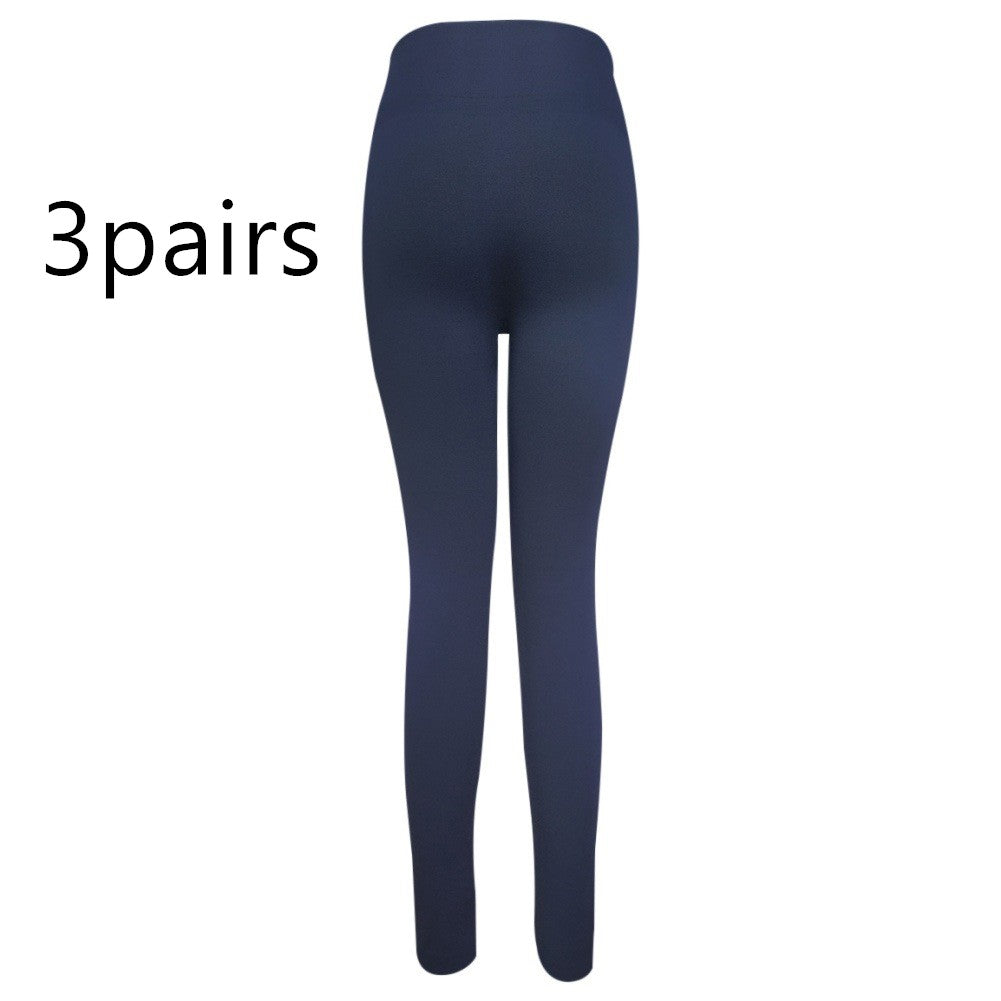 Superstræk Sømløse Strikkede Børstede Leggings