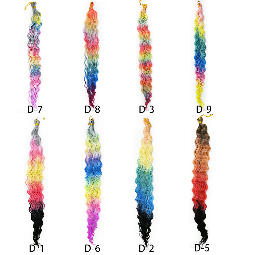 Crochet Dreadlocks Wig Gradient Long Curly Hair