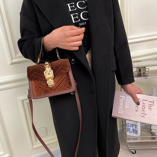 Velvet Texture One Shoulder Crossbody Fashion