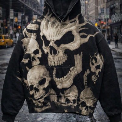 New Trendy Mens 3D Digital-print Polyester Hoodie