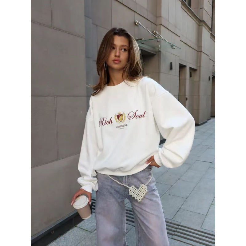 Fashionprint Rundhalset Pullover til Kvinder