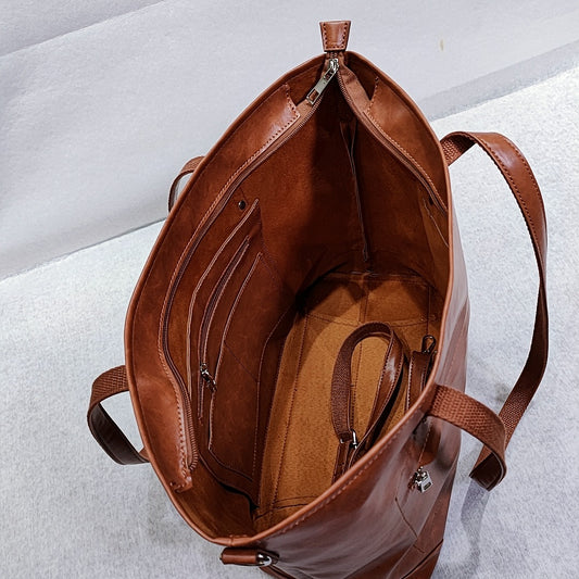 Vintage Vegetable Soft Oil Waxed Shoulder Crossbody Bag
